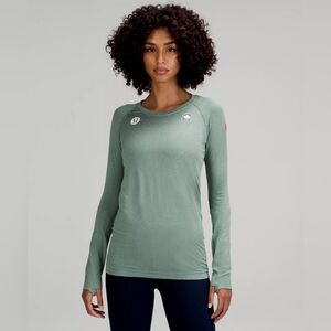 Lululemon Team Canada Olympics Swiftly Tech LS Sage 2.0 COC ~ Size 10